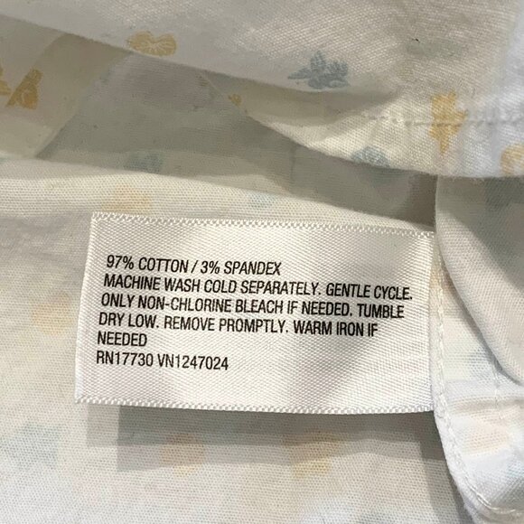 Goodfellow & CO Men's Button Down Shirt White Pastel Print Slim Fit Cotton - Picture 4 of 6